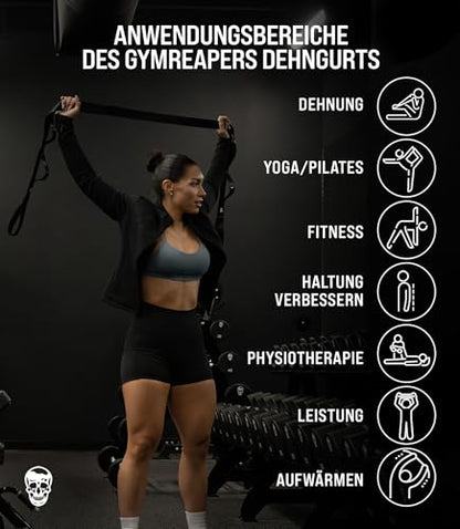 Gymreapers Stretching Strap with Loops – Yoga Straps for Stretching – Physical Therapy Equipment & Leg Exercise Stretch Band for Men & Women