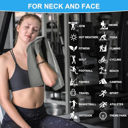 4 Pack Cooling Towels for Neck and Face(40"x12"), Cooling Neck Wraps, Ice Towel for Hot Weather, Soft Breathable Gym Towel, Cool Towel for Workout, Camping, Yoga, Sport, Running
