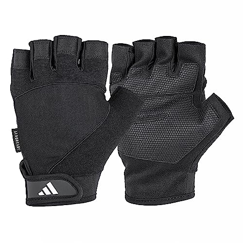 Adidas Aeroready Performance Weightlifting Gloves, Fingerless Workout Gloves - color: Black, size: Medium