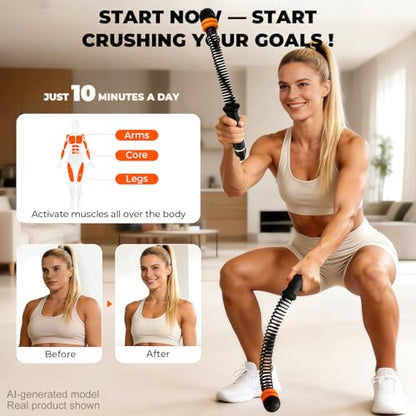 Upgraded Ropeless Battle Ropes, Weighted Cordless Workout Equipment for Home Gym, Portable Full Body HIIT Cardio & Arm Strength Training, Low-Impact Fitness Exercise Heavy Gear for Men & Women