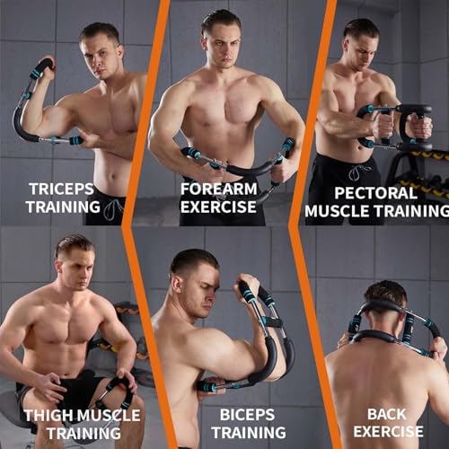Arm Trainer–Full Body Resistance Strength Bar with Adjustable Tension|Chest, Arms,Shoulders&Core Workout Equipment for Home Gym&Travel Fitness