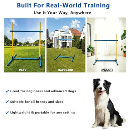 2-Pack Adjustable Dog Agility Hurdles for Small & Medium Dogs - color: SLV-Hurdle 2