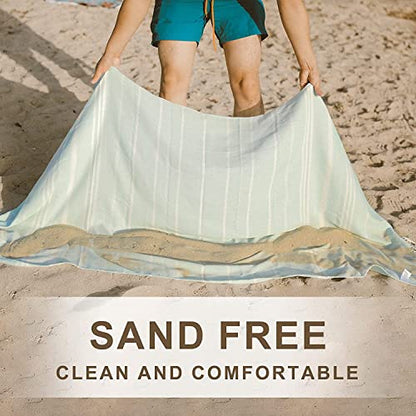 6 Packs Turkish Beach Towel Bathroom Bath Towels Set Bulk Soft Cotton Extra Large Sand Resistant Fast Drying Compact Packable Lightweight Sandrpoof Repellent Anti Repels Foldable Chamois
