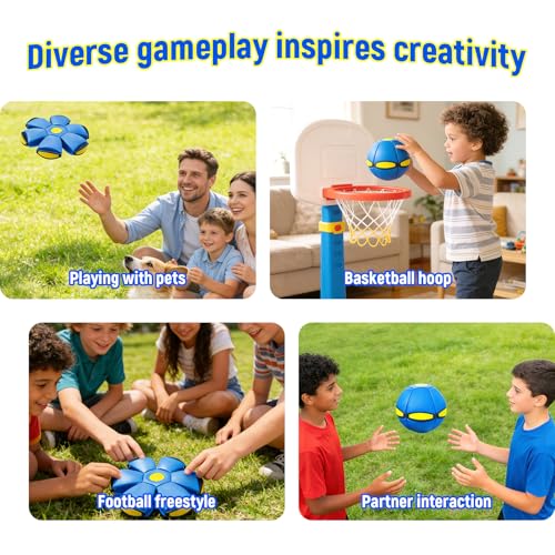 Magic Meta Ball, Magic Bouncing Ball, Two Modes to Switch Freely, Foldable, for Parent-Child Interaction, Indoor & Outdoor Use