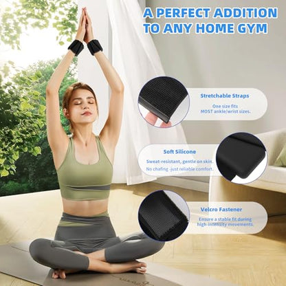 YOVKOK Ankle Weights for Women, 4 LBS Pair 2LB Each - color: Black