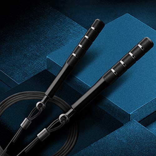 Jump Rope, Wastou Speed Jumping Rope for Training Fitness Exercise, Adjustable Adults Workout Skipping Rope for Men, Women, Kids, Girls - color: Black