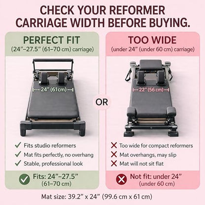 Pilates Reformer Mat Non Slip – Washable Reformer Mat Cover with Grip Socks & Mesh Bag, Sweat Absorbing Pilates Reformer Towel for Studio & Home Use
