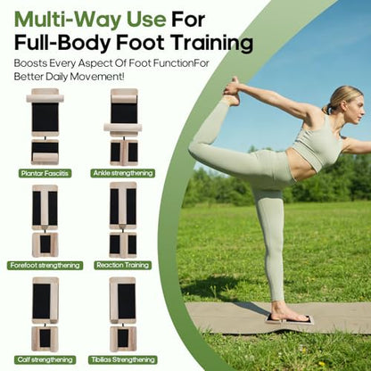 Ankle Balance Board & Sidekick Axis Board, 11.4" Portable | Ankle Strengthener & Trainer, Adjustable Foot Strengthener, Mobility, Stability & Sports Recovery, Durable Birch Wood