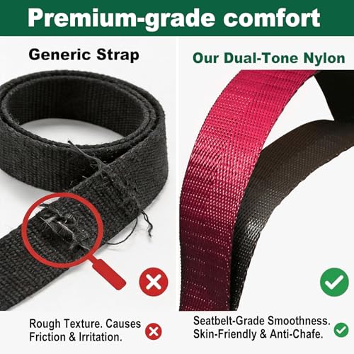Acozycoo Stretching Strap with Loops for Leg Calf Back Physical Therapy - color: Red
