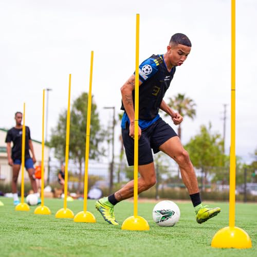 AGORA Sports Agility Training Sticks for Indoors & Turf for Soccer, Football, & More - Set of 6
