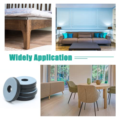 Teflon Furniture Sliders, 1-1/2 Inch Round, Grayish Blue, 24 Pcs