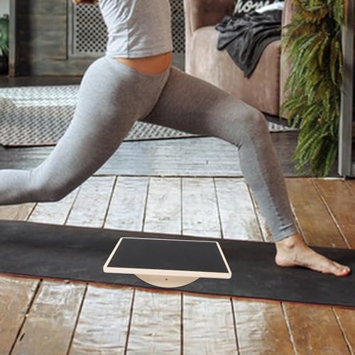 LALAFINA Wooden Yoga Balance Board Wobble Board Anti-slip Fitness Prop for Adults Home Workout Coordination Training Stability Exercise Equipment