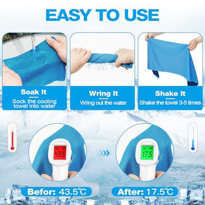 MENOLY 20 Pack Cooling Towels, 40"x12" Cooling Towels for Neck and Face with Breathable Carrying Bags,Soft Microfiber Instant Cooling Rags, Gym Workout Sweat Towel for Sports, Yoga, Camping, Running - size: 20 Pack