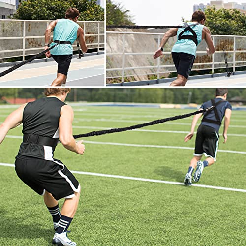 Resistance Running Training Bungee Band, Bungee Resistance Cord Set, Long Resistance Band, Lateral Movement Sprint Overspeed Training Fitness for Fast