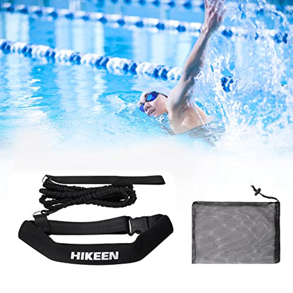 Hikeen Swimming Training Belt - 4M Tether for Swim in Place, Stationary Harness, Aquatic Resistance Belt
