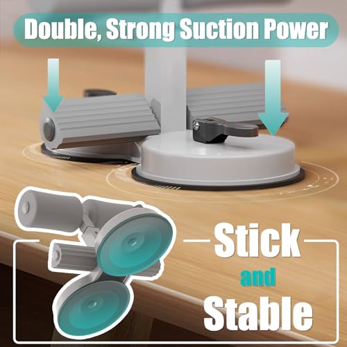 Sit Up Bar Foot Holder,Portable Sit Up Floor Holder, Sit Up Exercise Equipment,3 Level Adjustable, with 2 Strong Suction Cup and Elastic Pull Rope，for Abs Workout Aids,Feet and Leg Strength Training, Home or Office Use