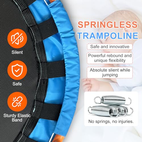 Ativafit 36inch Mini Toddler Trampoline for Kids Ages 1-6 Indoor Outdoor Folding Small Rebounder Trampoline with Foam Handle Safety Padded Cover Fun for Kids