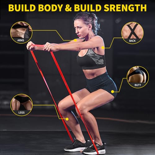 ROSAPOAR Resistance Band Pull up Band Fitness Exercise Bands Natural Latex for Workout Body Stretch Powerlifting Band Fitness Sport Training at Home/The Gym - color: black