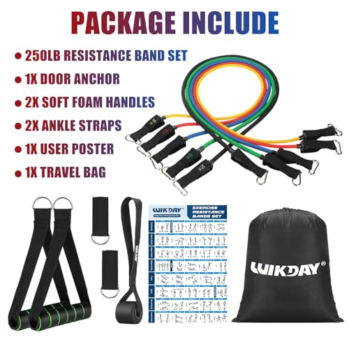 Exercise Resistance Bands with Handles for Working Out Workout Bands Set with Door Anchor for Physical Therapy, Yoga, Pilates