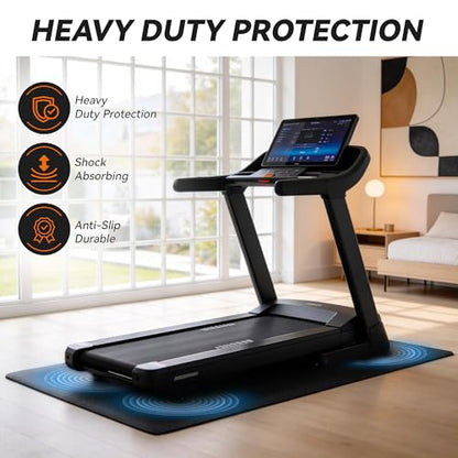 Treadmill Mat for Carpet &Hardwood Floors, 79" × 39.4" 0.2" Thick High Density, Non-Slip Fitness Equipment Mat, Mat for Under Treadmills, Elliptical, Exercise Bikes, Stationary Cycles - size: 79"L x 39.4"W x 0.2"Th