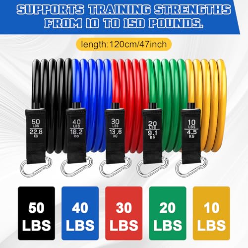 Adjustable Resistance Band Wall Anchor Set, Load Capacity Over 2000 Lbs, 100cm Aluminum Rail with 150lb Bungee Set, for Fitness Bands, Strength Training, Rehabilitation, and Home Exercise