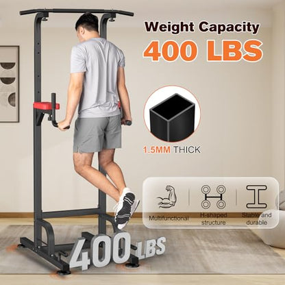 RELIFE REBUILD YOUR LIFE Pull Up Bar Free Standing Power Tower for Home Gym - color: RED