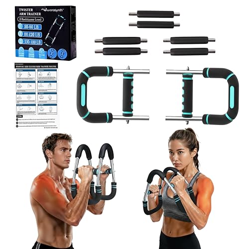 Twister Arm Trainer, Adjustable Chest Workout Equipment with 6 Resistance Levels Springs (30-160 Lbs), Arm Trainer for Men & Women, Detachable Home Gym Fitness Trainer with Anti-Slip Handles - color: Blue 30-60, 90-120, 120-160 lbs