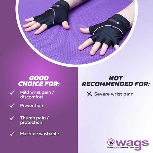 Wrist Assured Gloves - Slim Gel Pad & Absorbent Inner Liner, Workout Gloves for Women & Men, Yoga & Pilates - size: Small