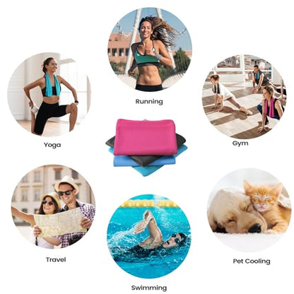 Cooling Towels for Women Men, Breathable Cooling Towels for Neck and Face, Workout Towel for Hot Weather, Sweat Towel for Gym Yoga, Camping, Fitness, Running, Traveling, 4 Pack 40"x12"