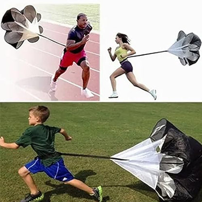 HERCHR Running Umbrella, Speed Resistance Parachute with Adjustable Strap Black Running Speed Chute Parachute for Acceleration Training