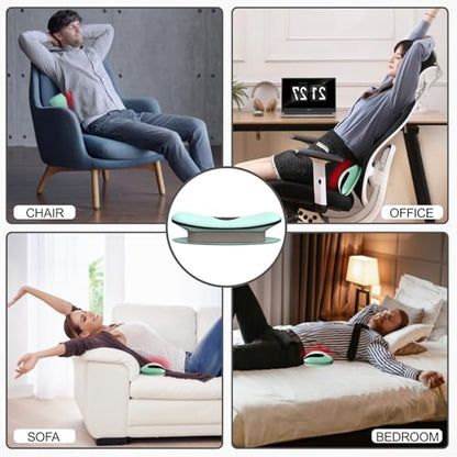 Lumbar Traction Device, Multifunctional Lower Back Traction Massager with 3-Level Vibration, Adjustable Heated Back Stretcher Relaxer with 26° Dynamic Airbag Traction Lifting, for Neck, Lumbar