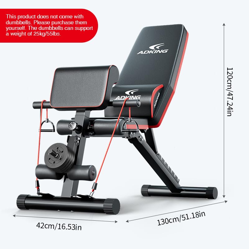 13-in-1 Multifunctional Dumbbell Bench Press & Sit-Up Chair – Adjustable Folding Home Gym Equipment for Strength Training, Core Workouts, Dumbbell Lifts & Full-Body Exercise – Compact & Heavy-Duty Design