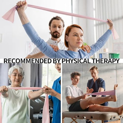 PROIRON 3 Pcs Resistance Bands. Eco Latex Stretch Band, No Toxic Smell. Long Elastic Band, Exercise Bands for Stretching, Physical Therapy, Pilates, Yoga, Gym Home Workout, Strength Training - color: (Pink+Blue+Gray) - 4.9 FT