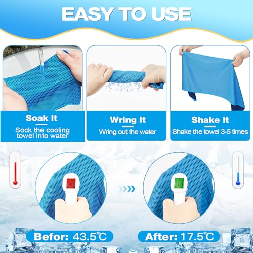 MENOLY 30 Packs Cooling Towels Bulk Cooling Towels for Neck and Face Gym Workout Cooling Neck Rags for Sports Yoga Soft Microfiber Breathable Sweat Rags for Hiking Running Fitness