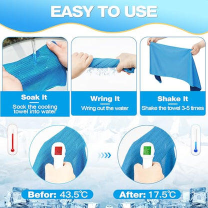 MENOLY 30 Packs Cooling Towels Bulk Cooling Towels for Neck and Face Gym Workout Cooling Neck Rags for Sports Yoga Soft Microfiber Breathable Sweat Rags for Hiking Running Fitness