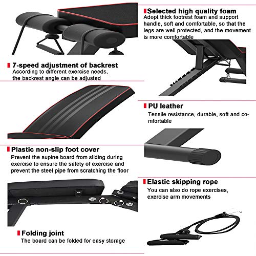 Weight Bench Adjustable Foldable Compact Workout Bench for Home Gym Multifunctional Bench Press Full Body Workout Equipment for Strength Training
