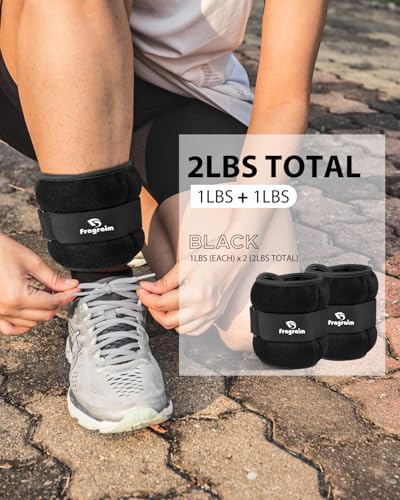 Ankle Weights, 1/2/3/4/6/8/10 LB 1 Pair Wrist Leg Arm Weight for Women, Men - color: Black, size: 1 lb x2