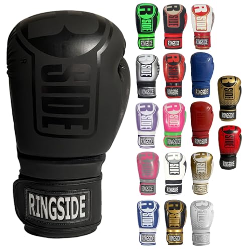 Ringside Apex Bag Gloves, IMF-Tech Boxing Gloves with Secure Wrist Support, Synthetic Boxing Gloves for Men and Women - color: Black/Black, size: Small-Medium