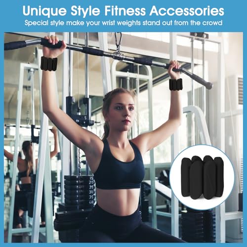 Wrist Weights, 2Pack Wearable Wrist Ankle Weights for Women & Men, Adjustable Arm and Leg Weights, Silicone Weighted Bangles for Walking Yoga Pilates Running Dance Gym 2lb - color: Black