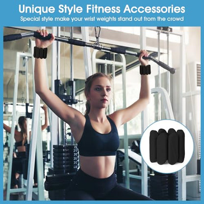 Wrist Weights, 2Pack Wearable Wrist Ankle Weights for Women & Men, Adjustable Arm and Leg Weights, Silicone Weighted Bangles for Walking Yoga Pilates Running Dance Gym 2lb - color: Black