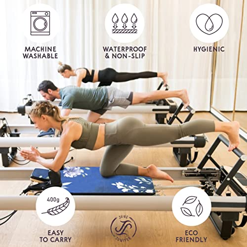 Pilates Reformer Mat and Towel - Exercise Fitness Gym Mat - Mini Travel Yoga Mat With Black Rubber Backing - Lightweight Non-Slip Portable Mat With Carry Bag - Pilates Socks Optional - color: Secret Garden