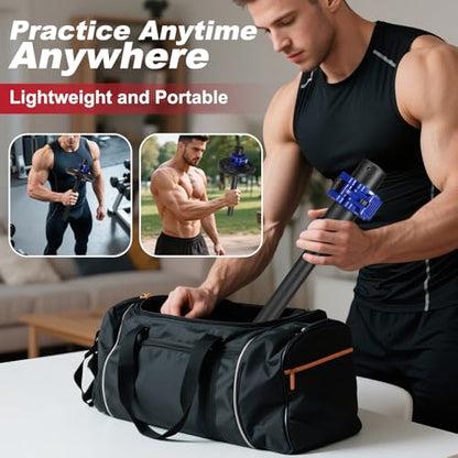 Forearm Strengthener & Forearm Exerciser, Wrist Exerciser Bar with a Barbell Clamps, Wrist Curl and Rotation Strength Trainer, Ideal for Grip Strength, Forearm Muscle Building
