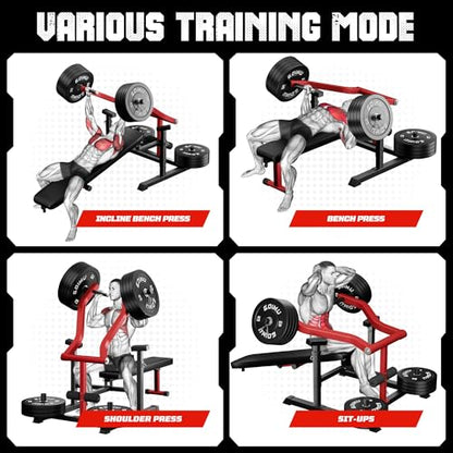Chest Press Machine, Z1-PRO Weight Bench Press Machine with Independent Arms, Adjustable Flat Incline Bench Press for Chest, AB Workout Home Gym Equipment