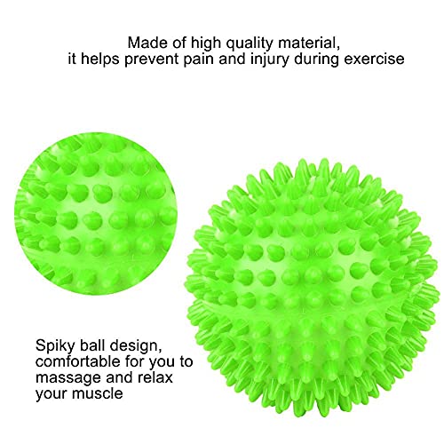 Spiky Massage Ball Muscle Roller for Body Fitness Recovery Therapy Trigger Point Relief with 9cm Green Plastic Massage Tool Dual Size 7.5cm/9cm