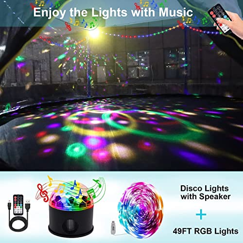 1500LBS 10FT 12FT 14FT 16FT Trampoline for Kids Adults with Basketball Hoop, Enclosure Net, Sprinkler, Lights, Disco Ball with Music Speaker, Heavy Duty Trampoline Outdoor Trampolines - color: Green - 15FT