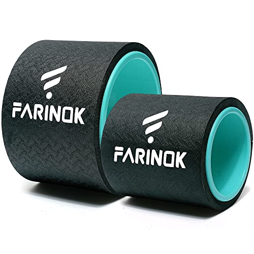 Yoga Wheel Set of 2, Upgraded 10MM Thick Back Wheels for Pain Relief & Stretching, Strongest Back Roller for Deep Tissue Massage, Improving Yoga Poses Backbend - style: Set of 2