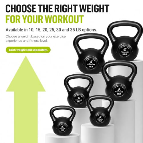 ProsourceFit Vinyl Plastic Kettlebell from 10, 15, 20, 25, 30 and 35 lbs - style: 20lb