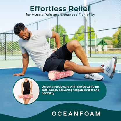 Tidal Roller - Cotton Candy - Muscle Massage Foam Roller for Back Pain & Stretching - Firm and Ergonomic Wide Wave Textured - Yoga, Athletics, & Wellness - Full Size, 20" x 5" - color: Cotton Candy