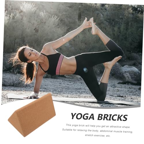 Outanaya Cork Yoga Brick 7.87X4.72X4.72In Triangle Shape Non-Slip Yoga Block for Fitness Training Stretching Abdominal Exercise and Dance Practice