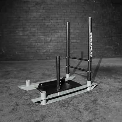 QUICKPLAY Weight Training Push/Pull Sled or Pull Sled Only- Heavy Duty Steel for Strength & Conditioning Workout Build Explosive Power, Speed & Agility- Folding, Compact Design For 50mm Olympic Plates